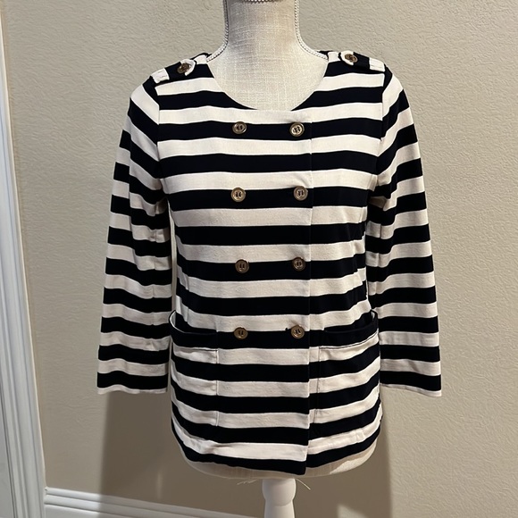 J. Crew Jackets & Blazers - J. CREW Maritime Blazer Navy Stripe XS